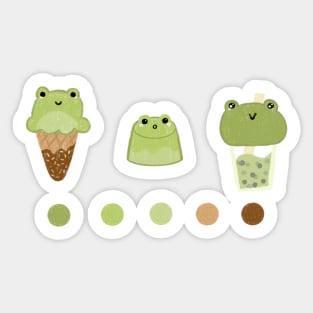 Kawaii frog themed sweets stickers Sticker